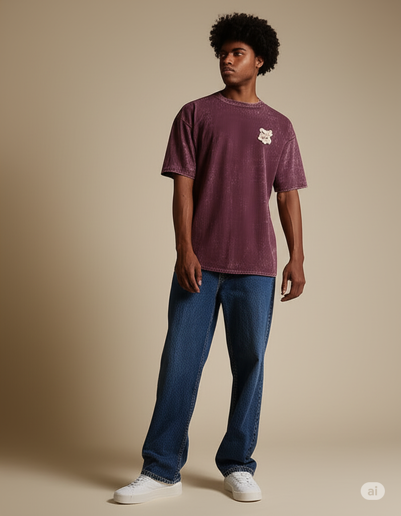 Unisex Acid Washed Oversized Tee